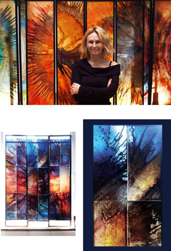 Painting on glass.